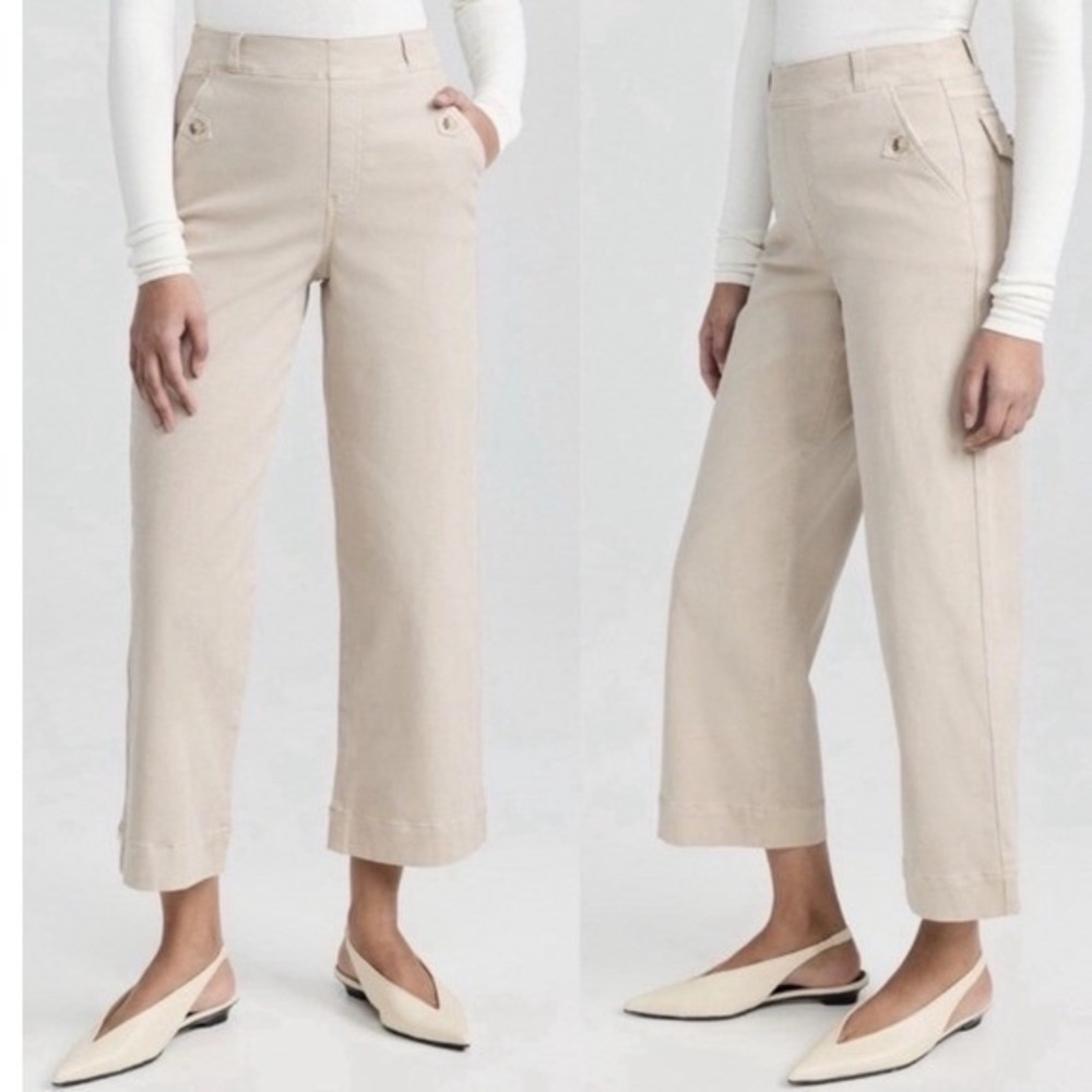 Spanx Stretch Twill Cropped Wide Leg Pant 1X NWT